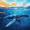 Aesthetic Humpback Whale Diamond Painting