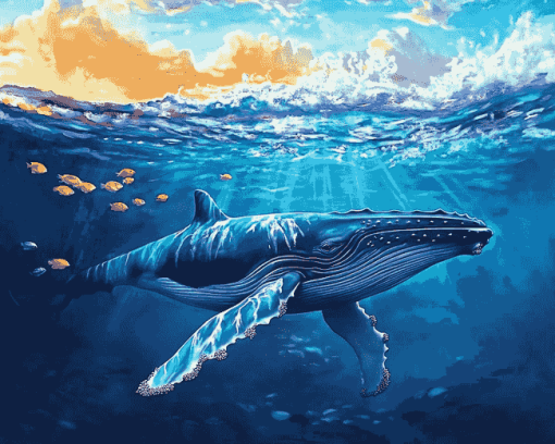 Aesthetic Humpback Whale Diamond Painting