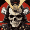 Aesthetic Japanese Samurai Skull Diamond Painting