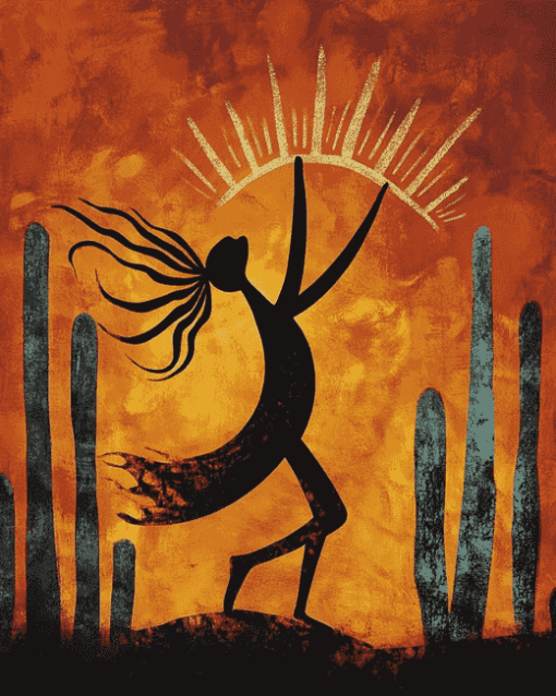 Aesthetic Kokopelli Musician Diamond Painting