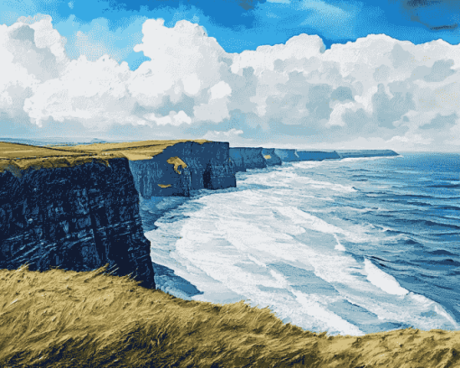 Aesthetic Lahinch Beach View Diamond Painting