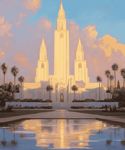 Aesthetic Los Angeles Sunset Temple Diamond Painting