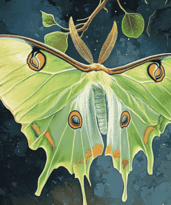 Aesthetic Luna Moth Diamond Painting