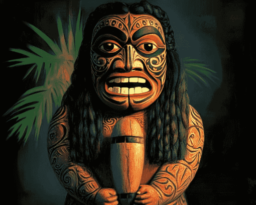 Aesthetic Maori Tiki Fantasy Diamond Painting