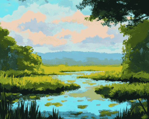 Aesthetic Marsh Landscapes Diamond Painting