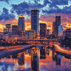 Aesthetic Minneapolis Skyline Diamond Painting