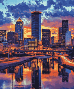 Aesthetic Minneapolis Skyline Diamond Painting