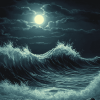 Aesthetic Moonlit Ocean Waves Diamond Painting