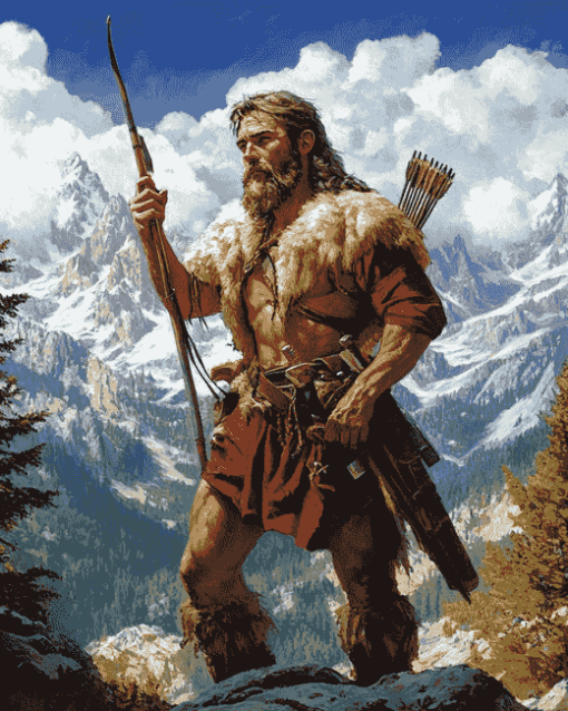 Aesthetic Mountain Man Landscape Diamond Painting