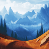 Aesthetic Mountain Path Diamond Painting