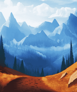 Aesthetic Mountain Path Diamond Painting