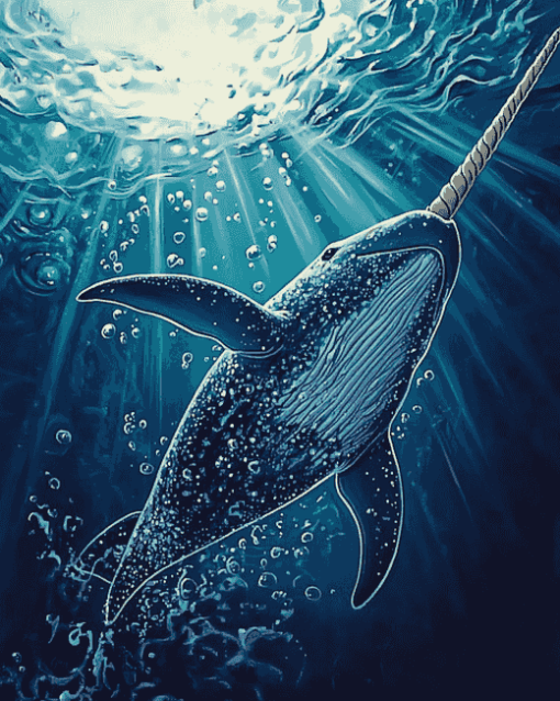 Aesthetic Narwhal Marine Diamond Painting