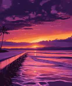 Aesthetic Ocean Sunset Diamond Painting