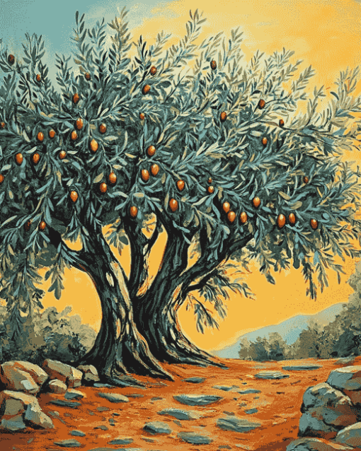 Aesthetic Olive Tree Diamond Painting