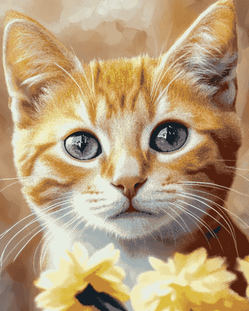 Aesthetic Orange Tabby Kittens Diamond Painting