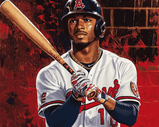 Aesthetic Ozzie Albies Baseball Diamond Painting