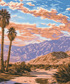 Aesthetic Palm Desert Landscape Diamond Painting