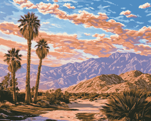 Aesthetic Palm Desert Landscape Diamond Painting