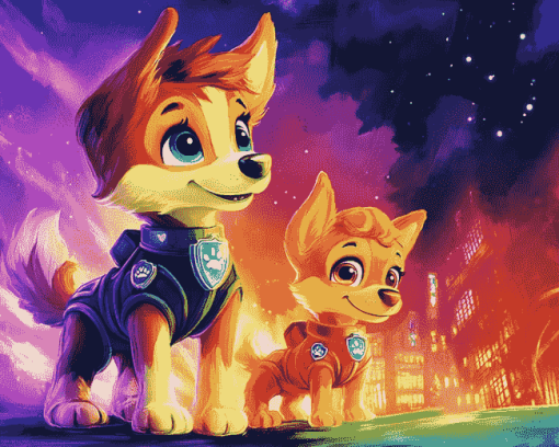 Aesthetic Paw Patrol Fantasy Diamond Painting