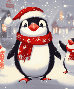 Aesthetic Penguin Christmas Diamond Painting