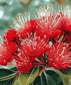 Aesthetic Pohutukawa Blossoms Diamond Painting