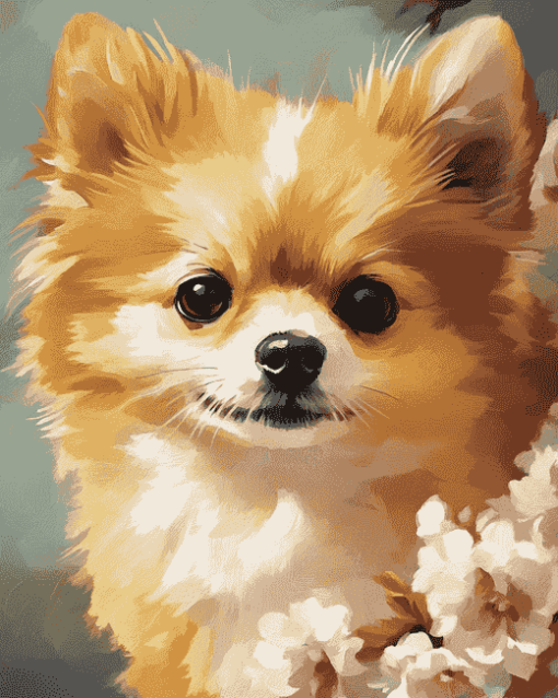 Aesthetic Pomchi Puppy Diamond Painting