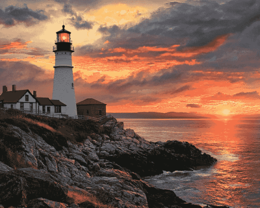 Aesthetic Portland Head Light Diamond Painting