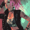 Aesthetic Punk Girl Animation Diamond Painting