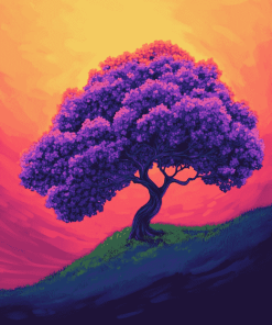 Aesthetic Purple Tree Diamond Painting