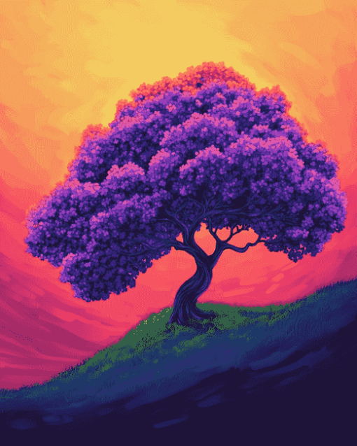 Aesthetic Purple Tree Diamond Painting