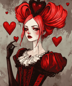 Aesthetic Queen of Hearts Anime Diamond Painting