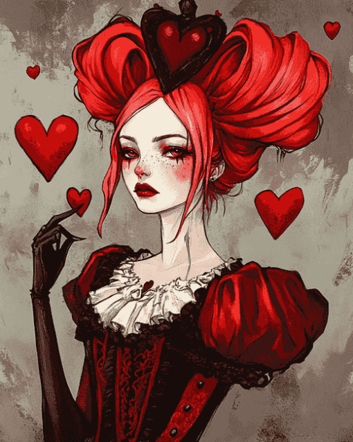 Aesthetic Queen of Hearts Anime Diamond Painting