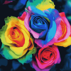 Aesthetic Rainbow Roses Diamond Painting