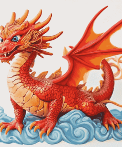 Aesthetic Red Dragon Art Diamond Painting