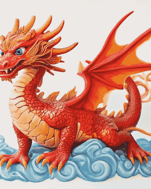 Aesthetic Red Dragon Art Diamond Painting