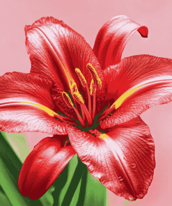 Aesthetic Red Lily Blossoms Diamond Painting