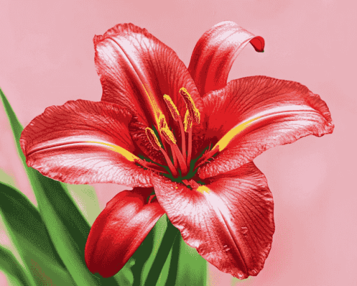 Aesthetic Red Lily Blossoms Diamond Painting