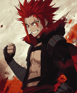 Aesthetic Red Riot Anime Diamond Painting