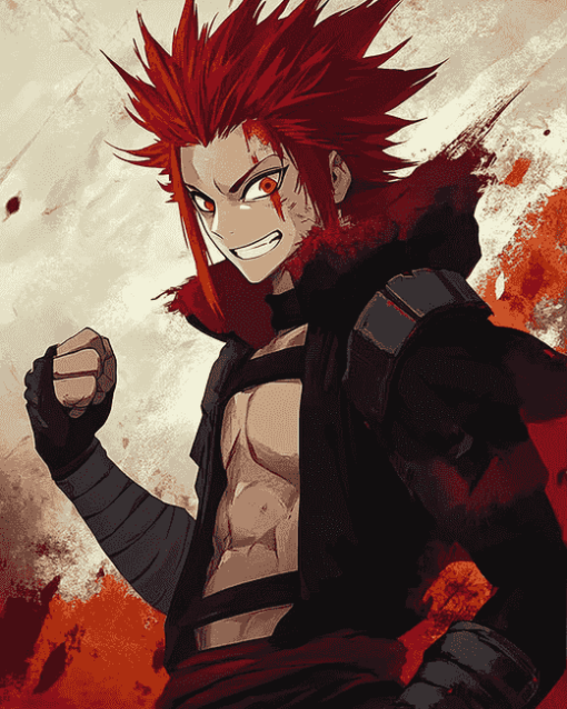 Aesthetic Red Riot Anime Diamond Painting