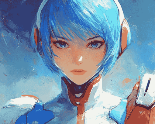 Aesthetic Rei Ayanami Anime Diamond Painting