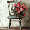 Aesthetic Roses on Chair Diamond Painting