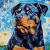 Aesthetic Rottweiler Starry Night Diamond Painting