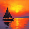 Aesthetic Sailboat Silhouette Diamond Painting