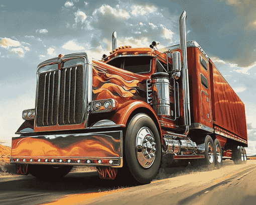 Aesthetic Semi Trucks Diamond Painting