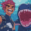 Aesthetic Shark Boy Anime Diamond Painting