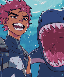 Aesthetic Shark Boy Anime Diamond Painting