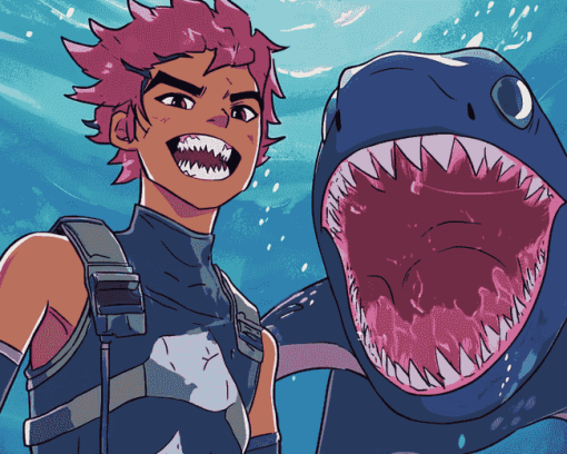 Aesthetic Shark Boy Anime Diamond Painting