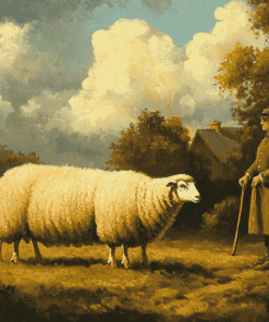 Aesthetic Sheep Portrait Diamond Painting