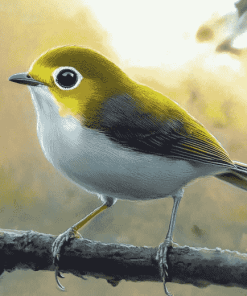 Aesthetic Silvereye Birds Diamond Painting