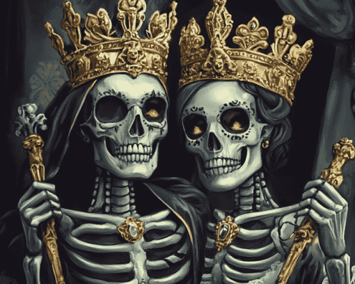 Aesthetic Skull King and Queen Diamond Painting